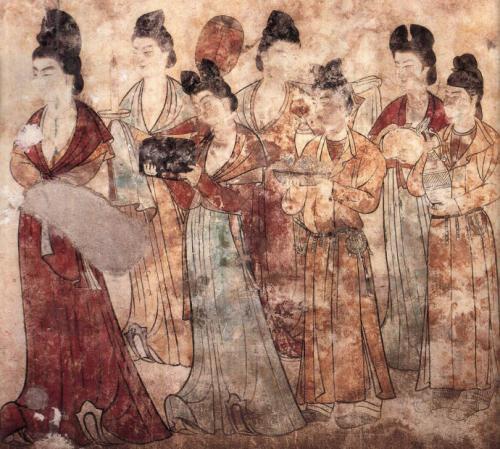 唐代人物画尤其是仕女画的杰作——永泰公主壁画《宫女图》