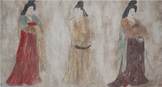 唐代人物画尤其是仕女画的杰作——永泰公主壁画《宫女图》